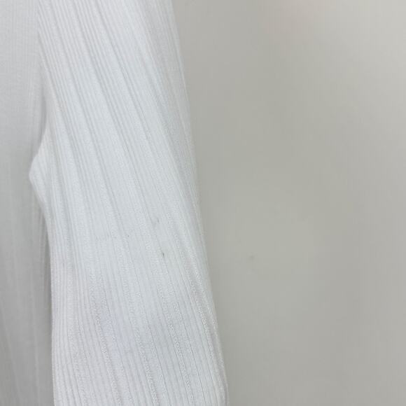 Madewell Pointelle Long Sleeve Scoopneck Tee Top White Stretch Knit Basics M NWT - Picture 13 of 13